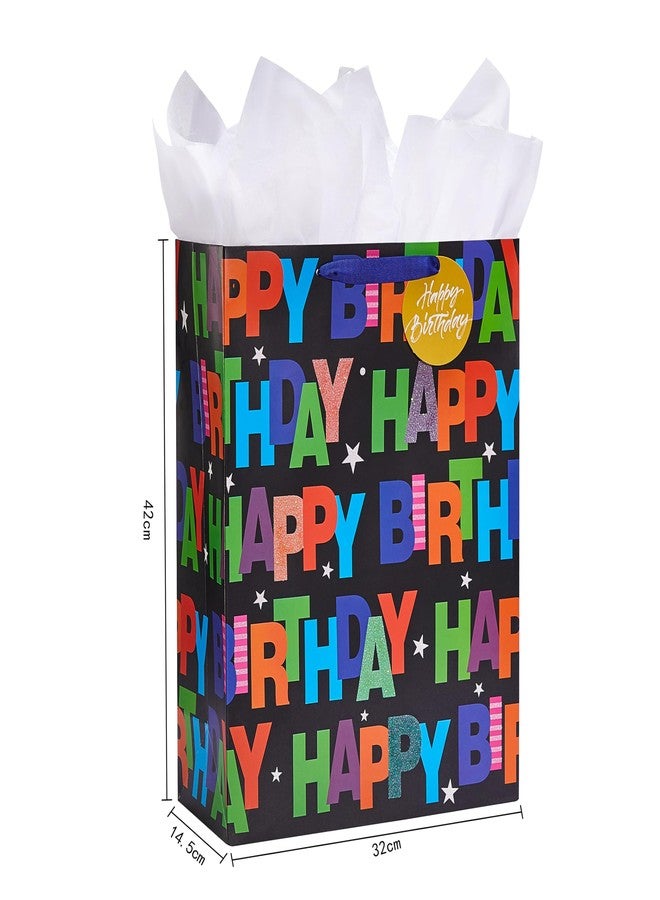 Bobobag 2 Pack 16.5" Large Gift Bag with Tissue Paper for Happy Birthday (Balloons) - Image 4