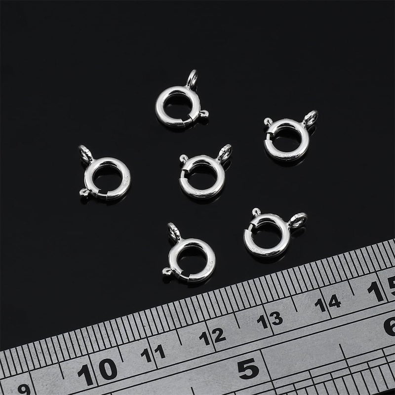 BEADIA 925 Sterling Silver Spring Clasps 8mm 6pcs for Jewelry Making Findings - Image 5