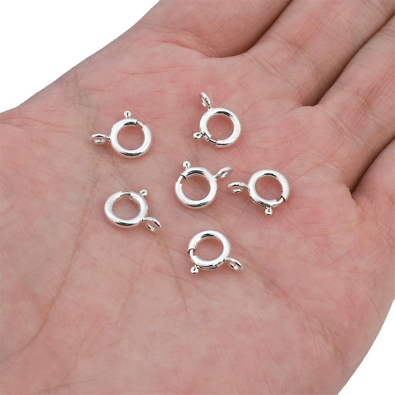 BEADIA 925 Sterling Silver Spring Clasps 8mm 6pcs for Jewelry Making Findings - Image 3
