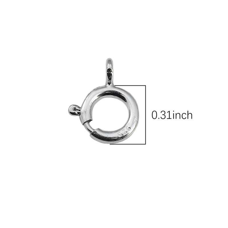 BEADIA 925 Sterling Silver Spring Clasps 8mm 6pcs for Jewelry Making Findings - Image 4