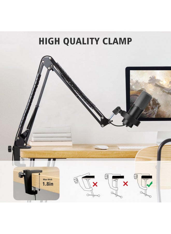 SUNMON Fifine K688 Boom Arm, Mic Stand Boom Arm Compatible with Fifine K688, Fifine Mic Boom Arm with 3/8" to 5/8" Screw Adapter Clip, Fifine K688 Microphone Stand with Cable Sleeve