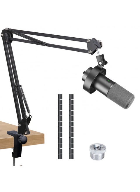 SUNMON Fifine K688 Boom Arm, Mic Stand Boom Arm Compatible with Fifine K688, Fifine Mic Boom Arm with 3/8" to 5/8" Screw Adapter Clip, Fifine K688 Microphone Stand with Cable Sleeve