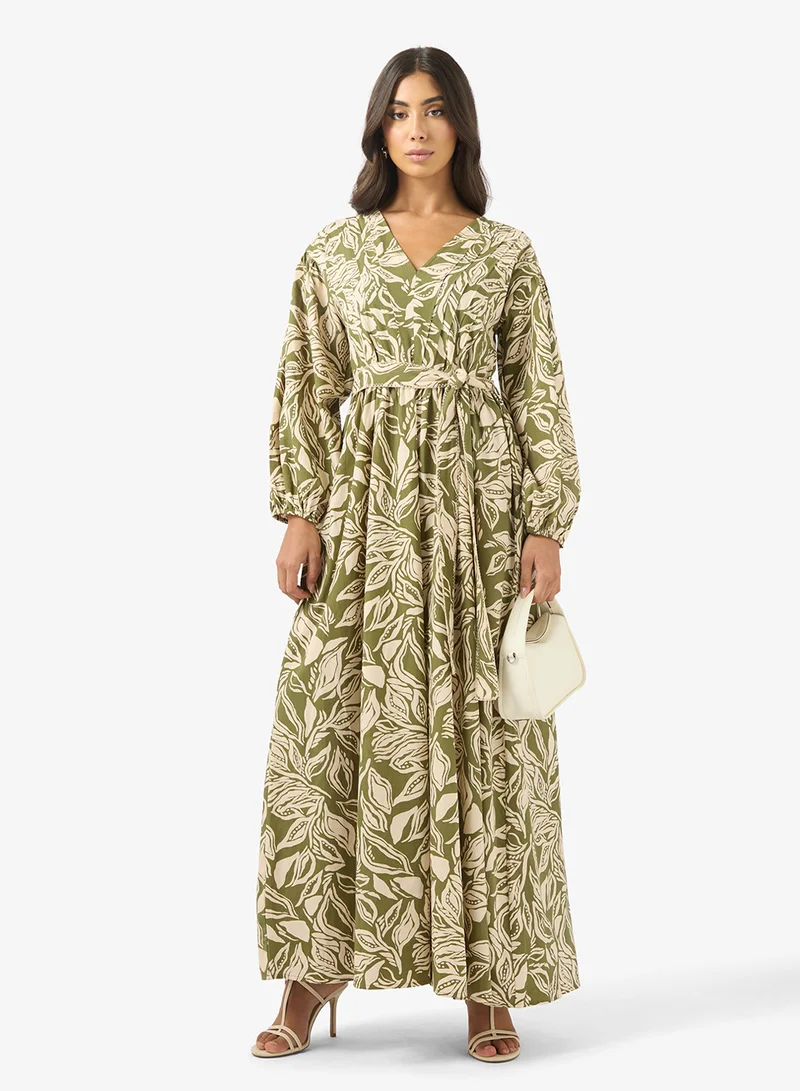 BCBG  Floral Printed V-neck Maxi Dress for Women | Best Price UAE