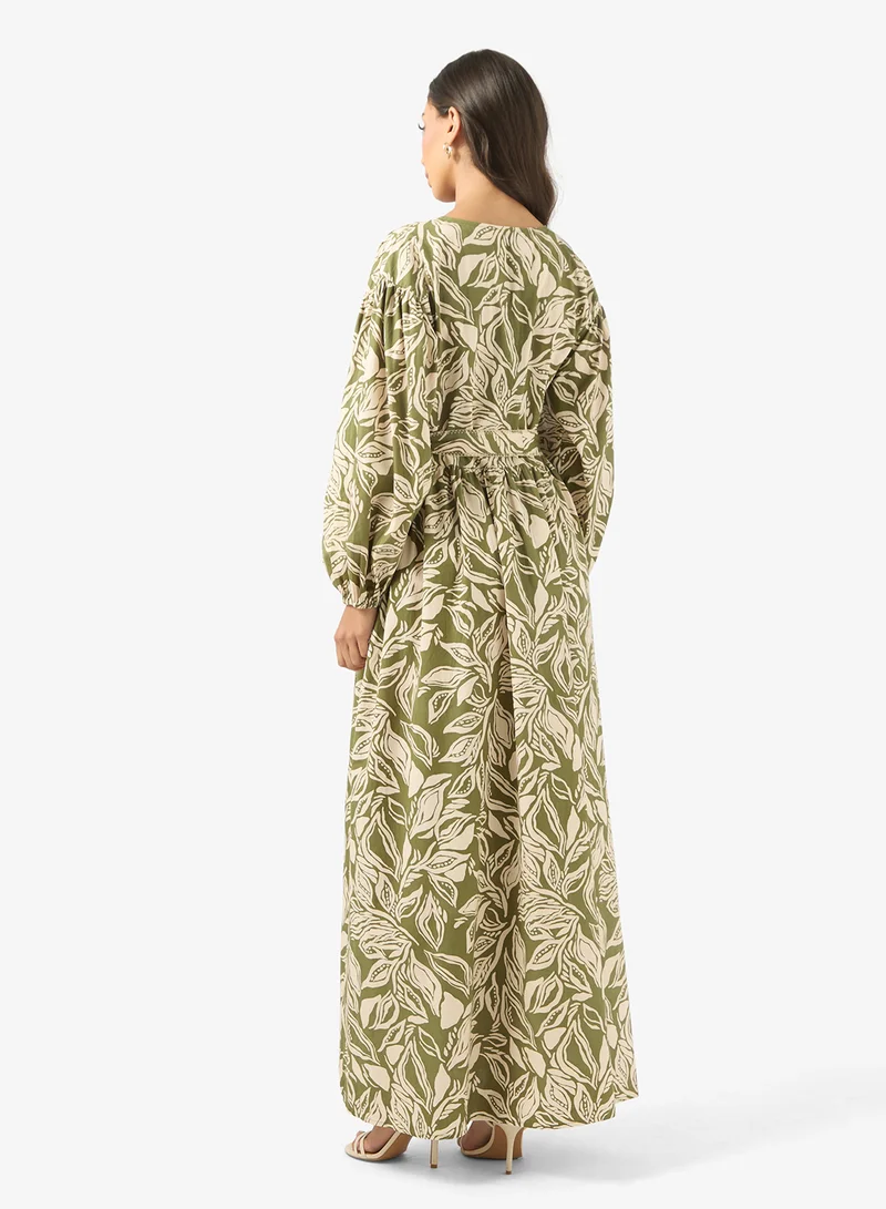 BCBG  Floral Printed V-neck Maxi Dress for Women | Best Price UAE