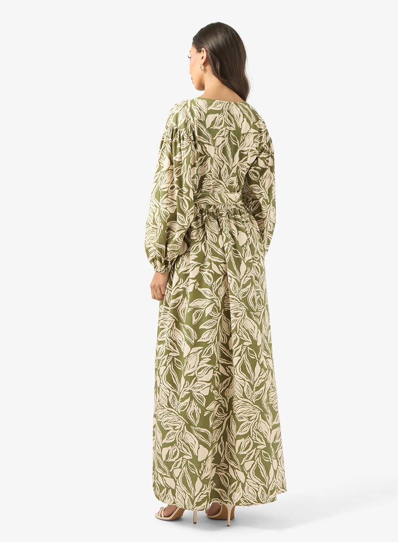 BCBG Floral Printed V-neck Maxi Dress - Image 2