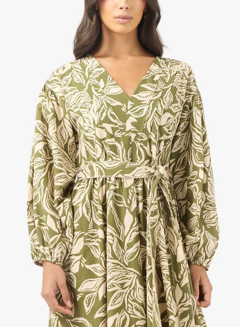 BCBG  Floral Printed V-neck Maxi Dress for Women | Best Price UAE