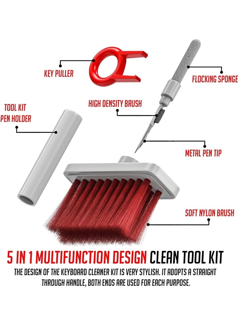 5-in-1 Soft Multi-Purpose Cleaning Brush Set – High-Density Brushes with Keycap Puller and Corner Duster for Keyboard, Earphones, Laptops, AirPods, Camera Lenses, and Small Electronics – Handy Home & Travel Gadget - Image 2