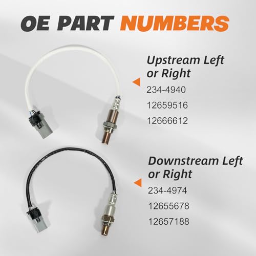 Dilomber O2 Sensor Upstream Downstream Oxygen Sensor 234-4940 234-4974 Fits for Suburban Tahoe 2015-2018, for Chevy Silverado 1500 2014-2017, for GMC Sierra 1500 2014-2017, for GMC Yukon 2015-2018 - Image 5