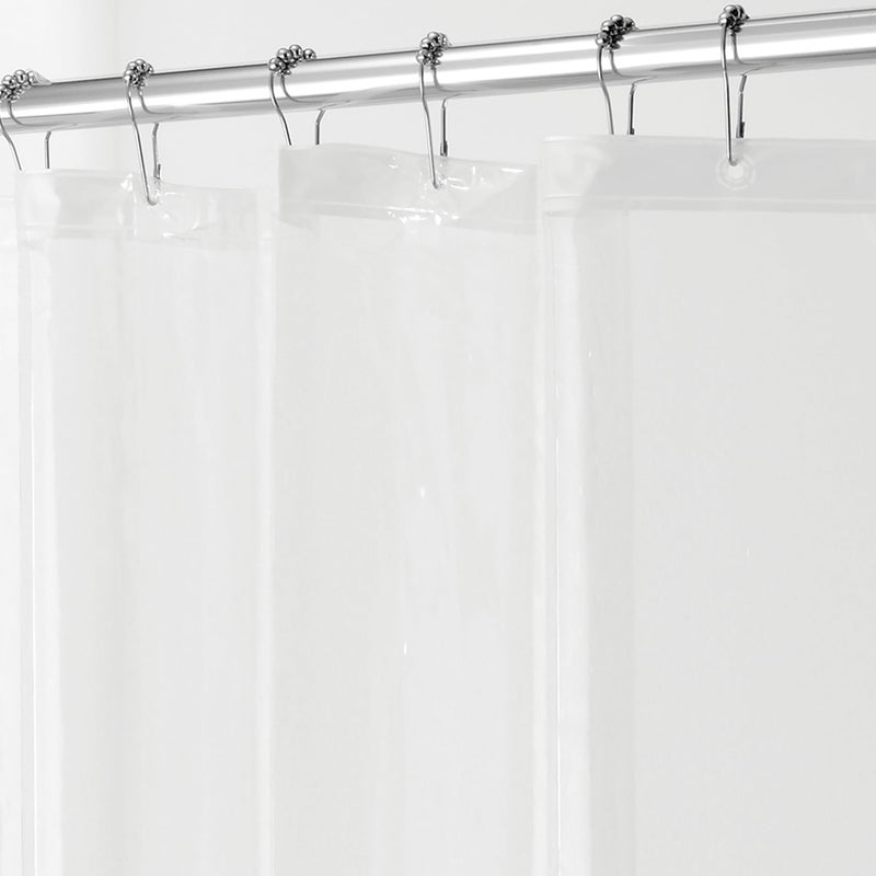 InterDesign iDesign Waterproof PEVA Plastic Shower Curtain Liner for Use Alone or With Fabric Curtain, 72” x 72”, Clear - Image 1