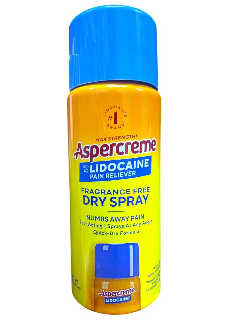 Aspercreme بخاخ تخفيف الألم من ليدوكائين بقوة قصوى خالي من الروائح، 4 أونصات - Image 1