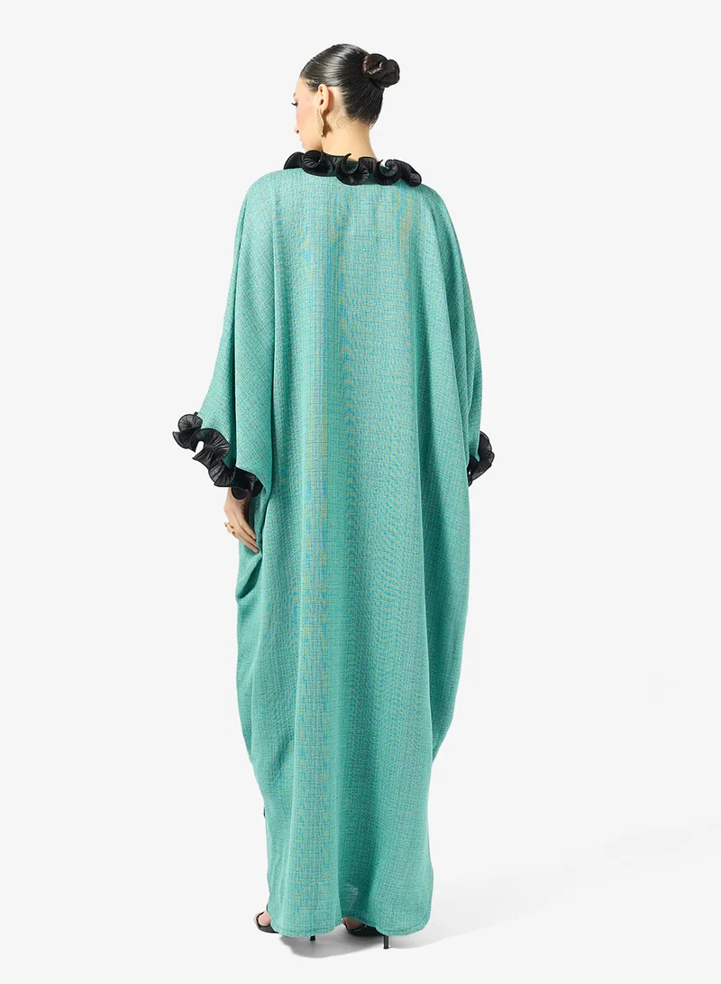 Golden Apple Ruffle Design Abaya
