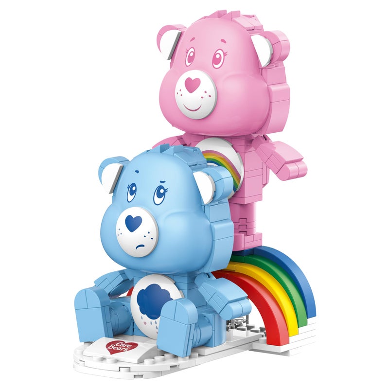 Brickcraft Care Bears Building Bricks Set, 336 Pieces, Cheer Bear and Grumpy Bear with Rainbow Base, Cute Collectible Gift for Kids and Fans, Holiday Xmas Christmas Decoration Display Toy - Image 2