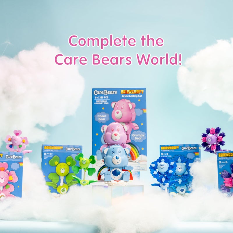 Brickcraft Care Bears Building Bricks Set, 336 Pieces, Cheer Bear and Grumpy Bear with Rainbow Base, Cute Collectible Gift for Kids and Fans, Holiday Xmas Christmas Decoration Display Toy - Image 3