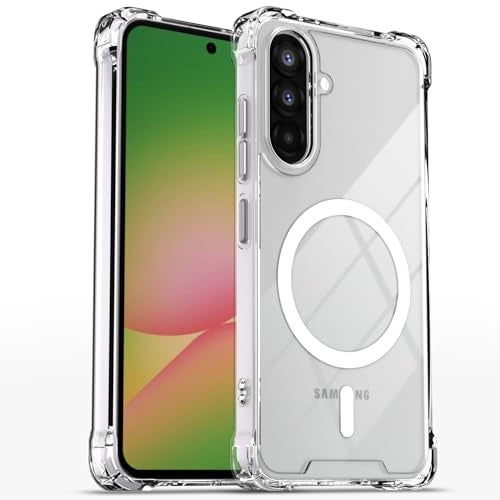 Pikkme Back Cover for Samsung Galaxy A55 5G Mag-Safe Shockproof PC + TPU Protective Case Magnetic Support Bumper Case (Transparent Mag-Safe) - Image 1