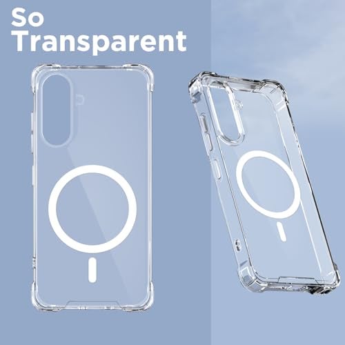 Pikkme Back Cover for Samsung Galaxy A55 5G Mag-Safe Shockproof PC + TPU Protective Case Magnetic Support Bumper Case (Transparent Mag-Safe) - Image 2