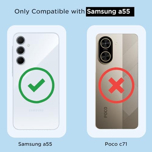 Pikkme Back Cover for Samsung Galaxy A55 5G Mag-Safe Shockproof PC + TPU Protective Case Magnetic Support Bumper Case (Transparent Mag-Safe) - Image 4