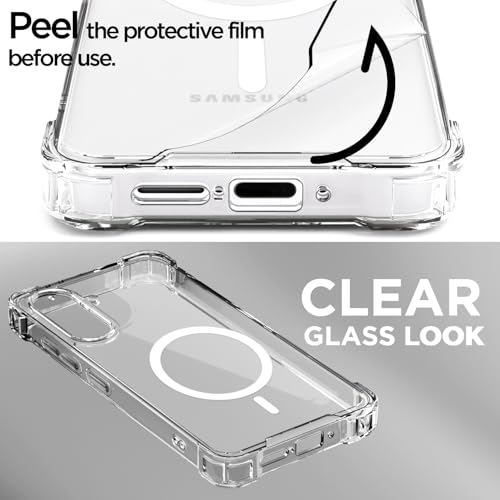 Pikkme Back Cover for Samsung Galaxy A55 5G Mag-Safe Shockproof PC + TPU Protective Case Magnetic Support Bumper Case (Transparent Mag-Safe) - Image 3