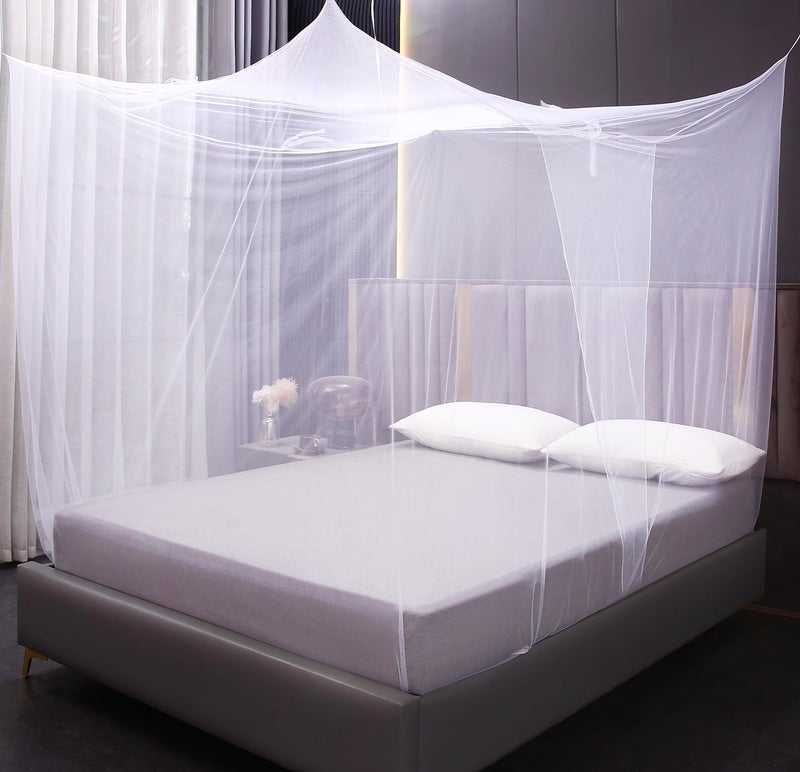 Mengersi Mosquito Net for Bed Canopy,One Side Opening Canopy Netting Bed Drapes for Camping Home Outdoor Travel Dormitory,Queen - Image 1