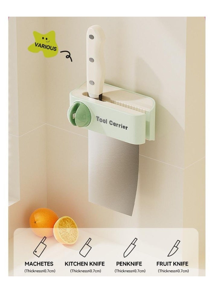 Knife Storage Rack Knife Rack Knife Sharpening Integrated Multifunctional Storage Rack Green - Image 2