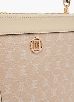 ELLE Women Monogram Textured Crossbody Bag with Adjustable Strap  - Image 4