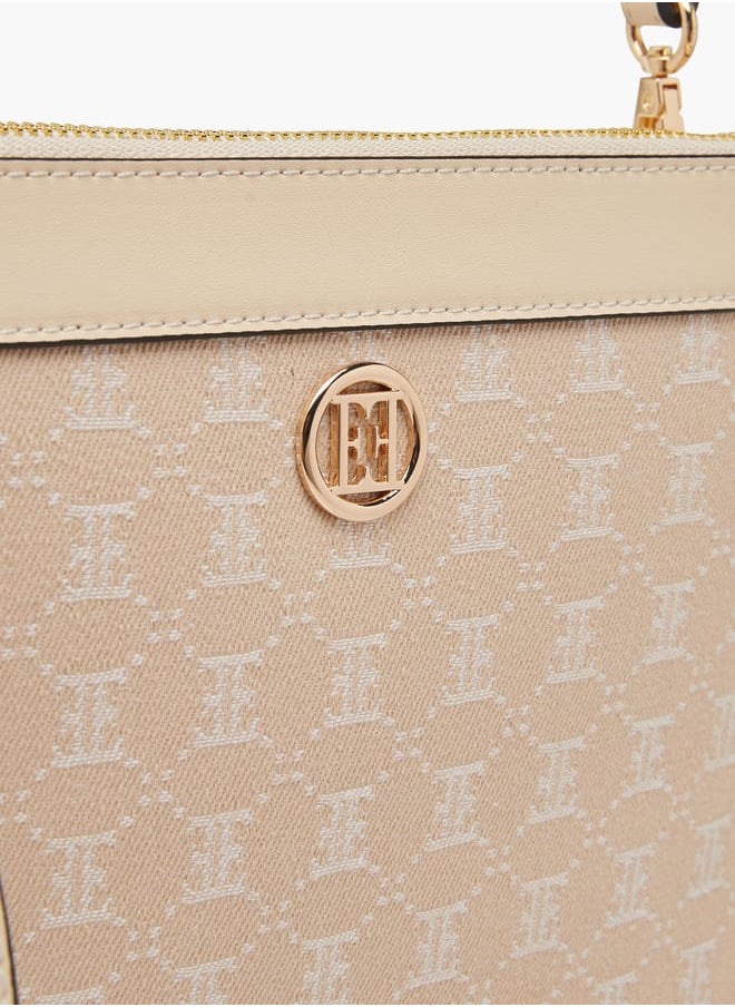 ELLE Women Monogram Textured Crossbody Bag with Adjustable Strap  - Image 4