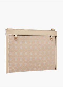 ELLE Women Monogram Textured Crossbody Bag with Adjustable Strap  - Image 3