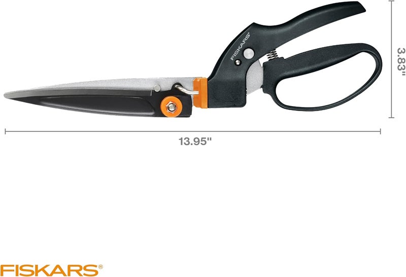 Fiskars Garden Swivel Grass Shears, Rotating Blades for Precise Lawn Edging, Spring-Action Handle, 5", Black/Orange - Image 5