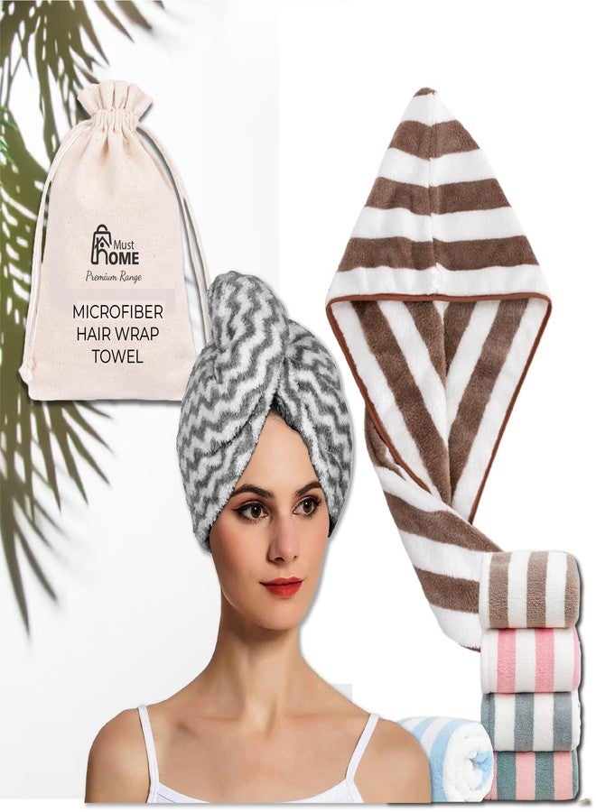 MustHome Towels for Bath Hair Towel Wrap for Women Microfiber Towel Hair Bath Towel for Women Towel for Women High Absorbency 500 GSM Dry Cap Salon Towel (Multicolor) (4) - Image 1