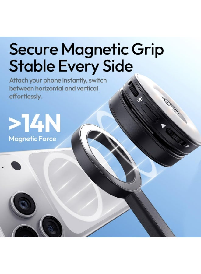 ULANZI Magnetic Phone Tripod-71'' Auto Open Selfie Stick Features Lift to Fold, Extendable Selfie Stick w Remote Cell Phone Tripod Stand for Live Recording Vlog for iPhone 17 16 15 14 Series Black - Image 4
