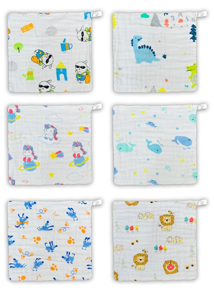 MARGOUN MARGOUN Baby Muslin Washcloths Soft Face Cloths for Newborn 30 * 30 cm, Absorbent Bath Face Towels, Baby Wipes, Burp Cloths or Face Towels (6 Pack) - Image 1