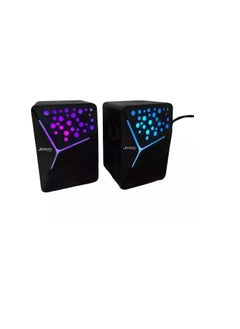 جي ديل مكبرات صوت سطح المكتب S-554 Rainbow بقوة 6 وات - 2.0 قناة ستيريو - تعمل بالطاقة عبر USB + كابل 3.5 مم  - Image 3