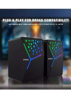 جي ديل مكبرات صوت سطح المكتب S-554 Rainbow بقوة 6 وات - 2.0 قناة ستيريو - تعمل بالطاقة عبر USB + كابل 3.5 مم  - Image 5