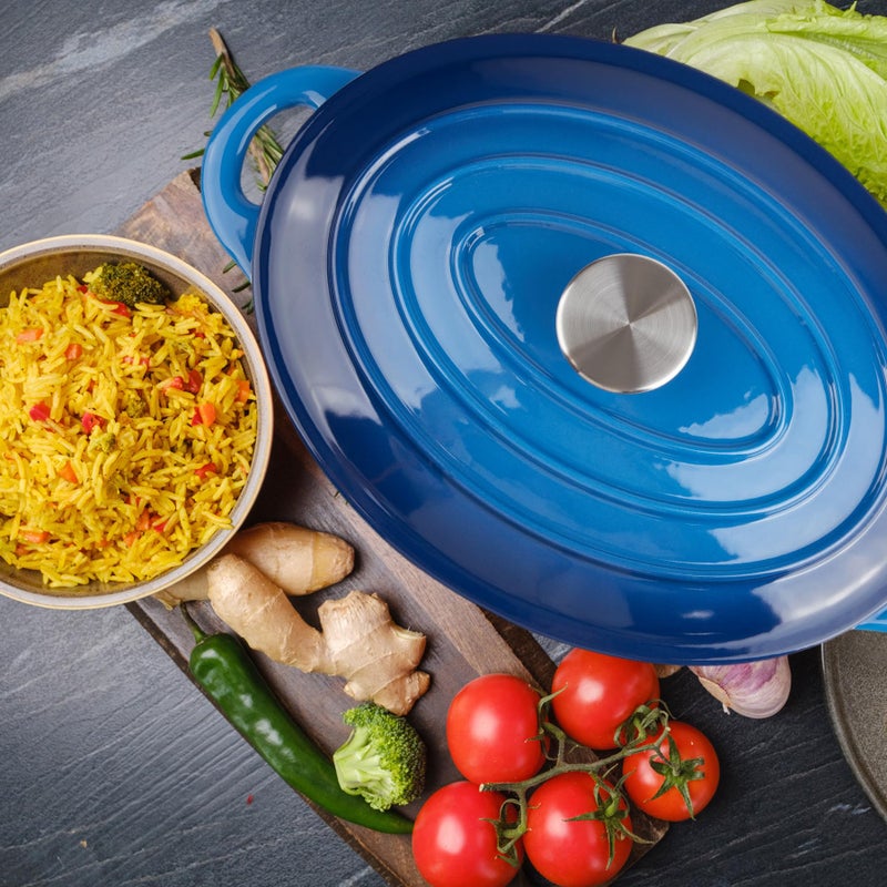 Alathote 5.5 Quart Oval Enameled Cast Iron Dutch Oven Pot With Lid  Oven Safe Up To 550 F & Dishwasher Safe  Sturdy Dutch Oven Cookware - Image 5