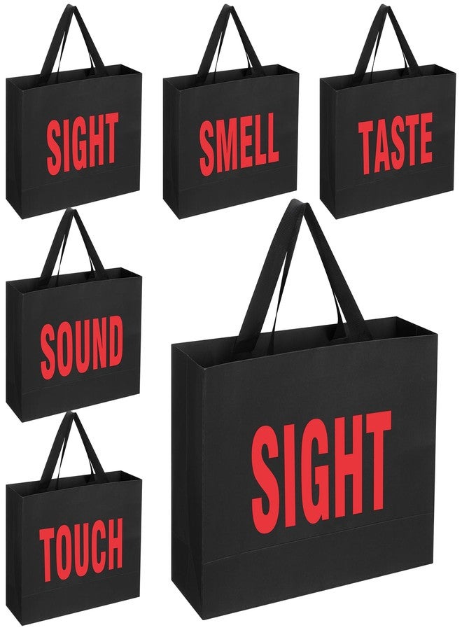 Kolldenn 5 Senses Gift Bags for Him Her Five Senses Gift Bags with Ribbon Handle Gifts Decoration for Birthday Wedding Anniversary Graduation Party (Black, Red,12.6 x 8.7 x 4 Inch) - Image 1
