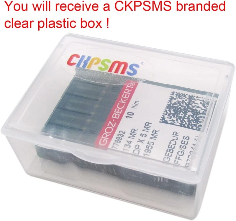 ckpsms GROZ-BECKERT Needle in Clear Plastic Box-20 Groz Beckert 134MR 1955MR DPX5MR Long-Arm Quilting Machine Needles (20PCS Groz-Beckert-134MR 14/90) - Image 2