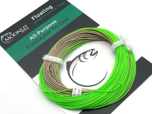 Moonlit Fly Fishing WF AllPurpose Floating Fly Line 5wt line Pale OliveBright Green - Image 1
