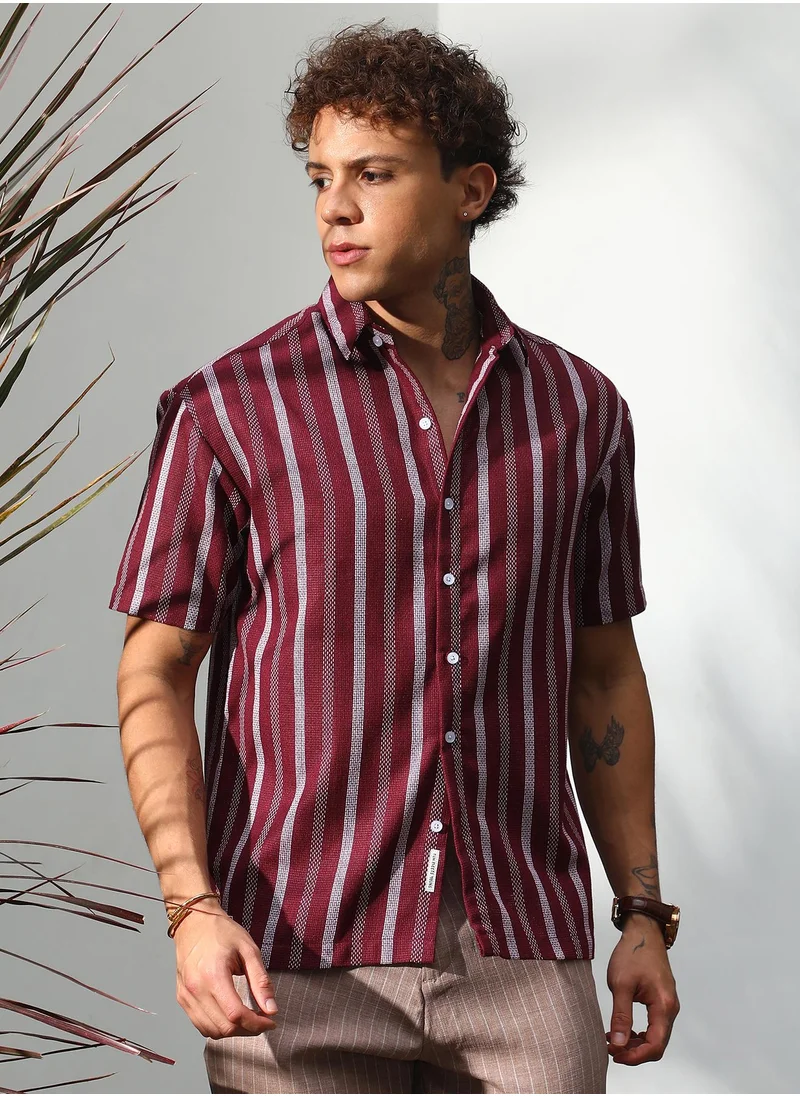 Campus Sutra Pencil Striped Shirt