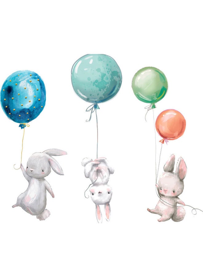 NIBEMINENT Bunny Removable Damage Free Cartoon Rabbit Wall Stickers Multicolour - Image 1