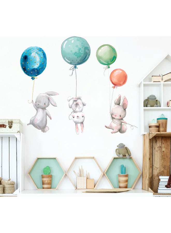 NIBEMINENT Bunny Removable Damage Free Cartoon Rabbit Wall Stickers Multicolour - Image 5