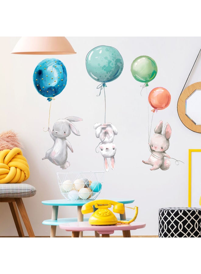 NIBEMINENT Bunny Removable Damage Free Cartoon Rabbit Wall Stickers Multicolour - Image 2