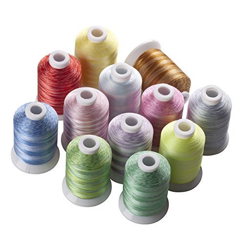 Simthreads 12 Variegated Colors Polyester Embroidery Machine Thread for Most Home Sewing Embroidery Machines 1100 Yards Each - Image 3