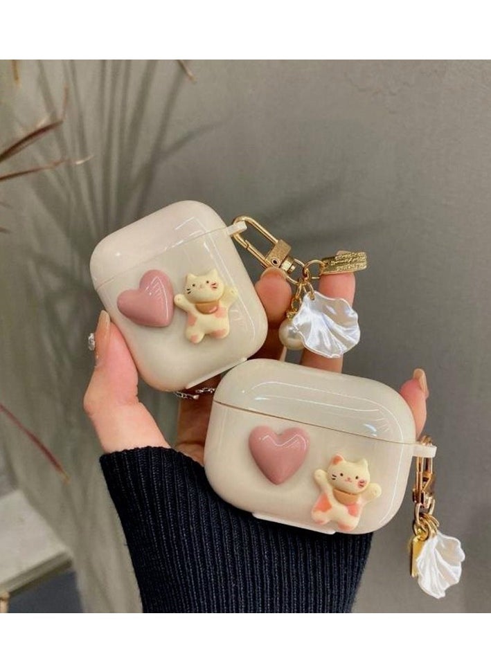 EBMINI - Sugar Colored 3D Teddy Bear With Chain Suitable For Apple Bluetooth Earphone Protective Case - Image 1