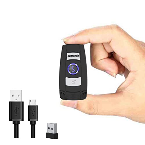 symcode Mini 2D Portable Handheld Bluetooth Barcode Scanner Wireless 2.4G & USB Wired 3-in-1 Bar Code Scanner Portable USB QR Code Scanner for Windows.Android.iOS.MAC - Image 1