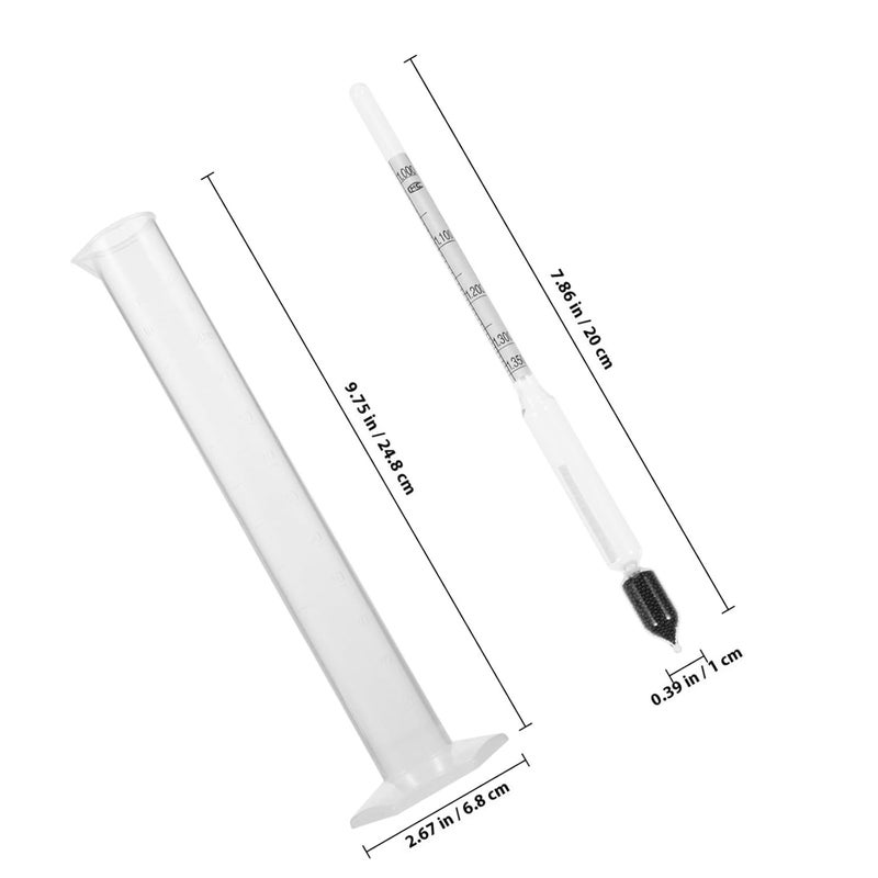 Hydrometer for Dough Concentration Measurement with 0-35 Scale, Plastic Graduated Cylinder Set for Kitchen and Wine Making, Specific Gravity Tester for Rice Paste and Batter - Image 2