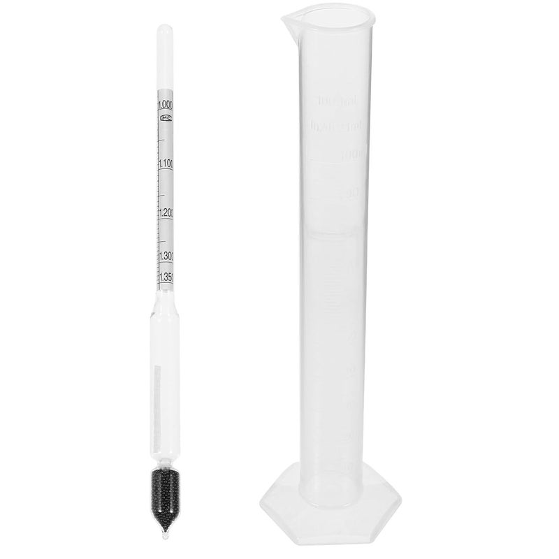 Hydrometer for Dough Concentration Measurement with 0-35 Scale, Plastic Graduated Cylinder Set for Kitchen and Wine Making, Specific Gravity Tester for Rice Paste and Batter - Image 1