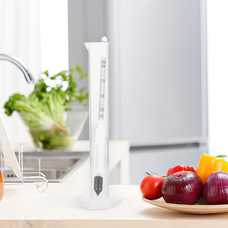 Hydrometer for Dough Concentration Measurement with 0-35 Scale, Plastic Graduated Cylinder Set for Kitchen and Wine Making, Specific Gravity Tester for Rice Paste and Batter - Image 5