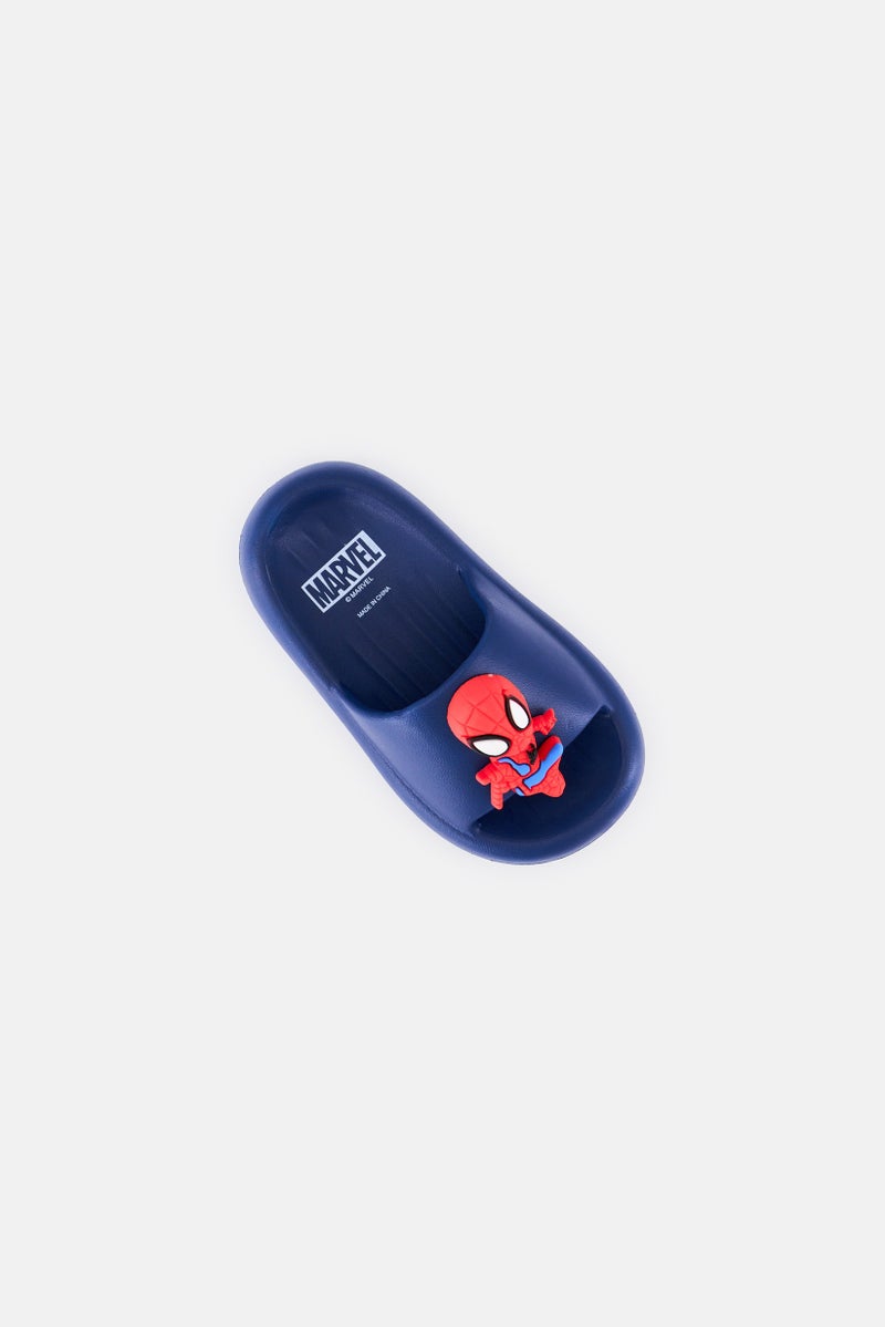 MARVEL Toddlers Boy Spider Slip On Slippers, Navy - Image 3
