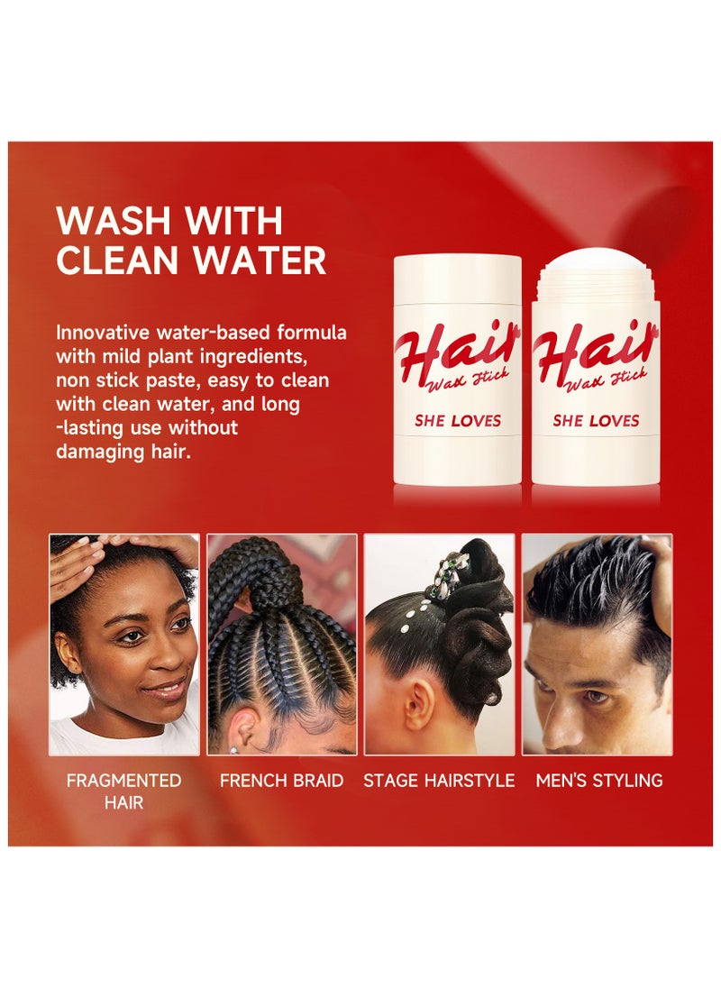 Sheloves Hair Wax Stick for Wigs,Women Glue Smoothing Balm Flyaways,Black Women Hairs Pomade Sticks,Slick Sleek to Lay Hair,Best Waxs Human,Organic Edge Booster Barra De Cera Para El Cabello,Man Kids Girls  - Image 2