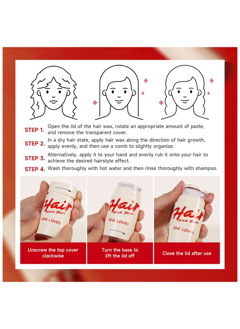 Sheloves Hair Wax Stick for Wigs,Women Glue Smoothing Balm Flyaways,Black Women Hairs Pomade Sticks,Slick Sleek to Lay Hair,Best Waxs Human,Organic Edge Booster Barra De Cera Para El Cabello,Man Kids Girls  - Image 4