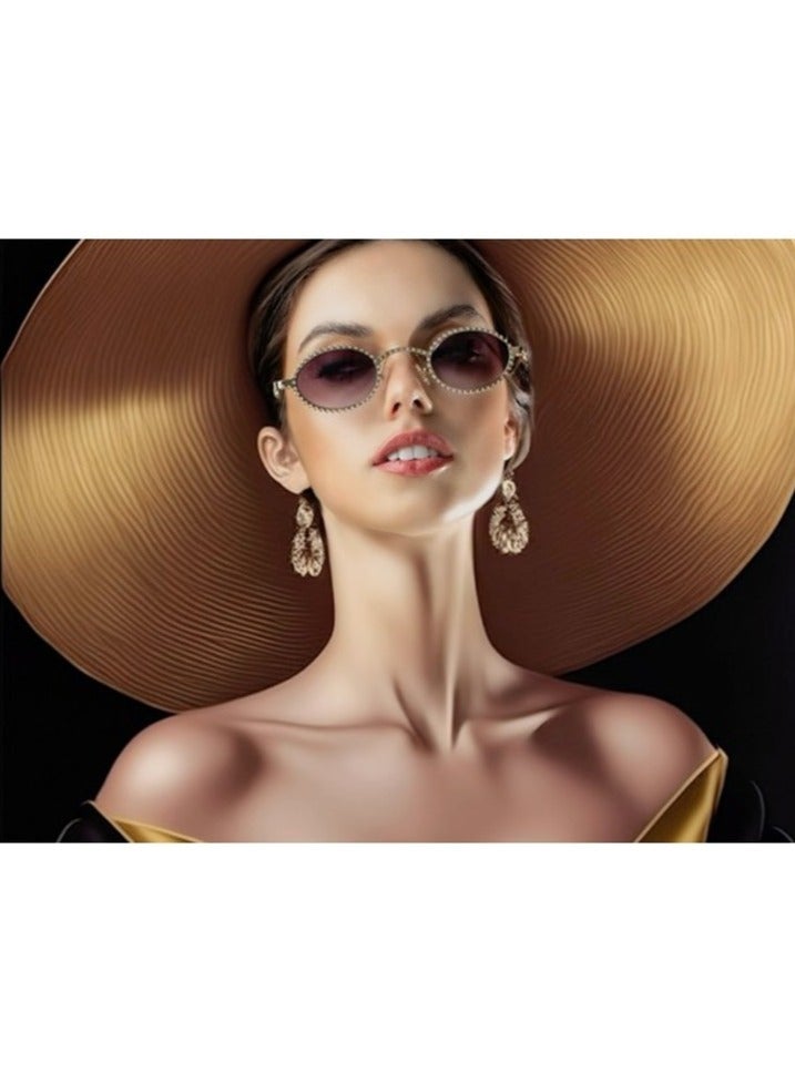 SOL.K Ruxi-K Radiant Purple Lense Eyewear - Luxurious Gold Stainless Steel Frame with Swarovski Diamonds & 400 UV Protection - Stylish Gradient Purple Lenses, 1-Year Warranty - Image 3